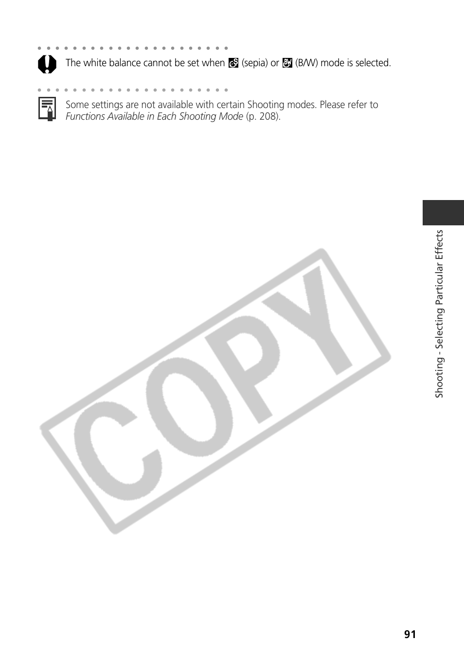 Shooting - selecting par ticular ef fects | Canon CDI-E075-010 User Manual | Page 97 / 214