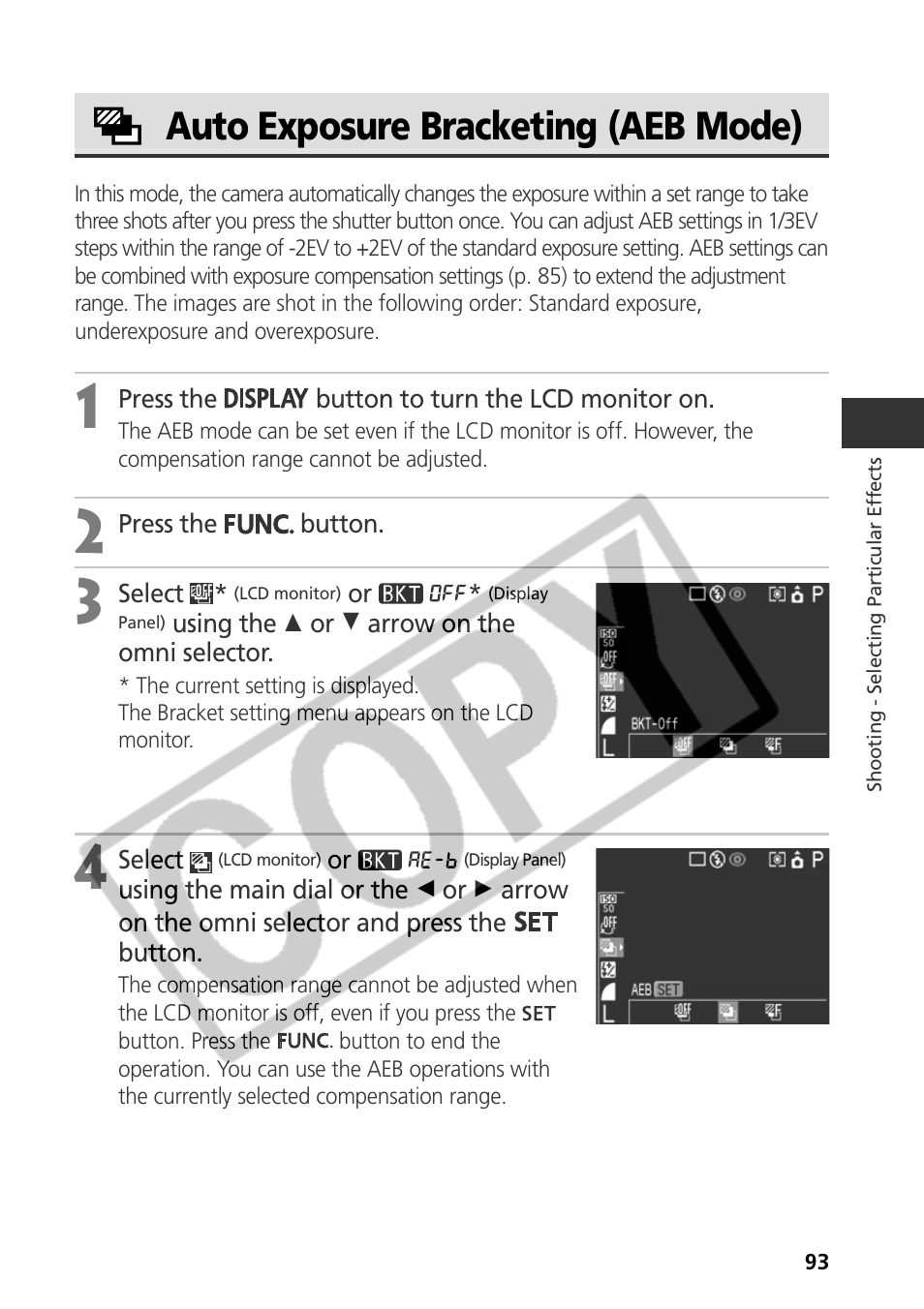 Auto exposure bracketing (aeb mode) | Canon CDI-E075-010 User Manual | Page 99 / 214