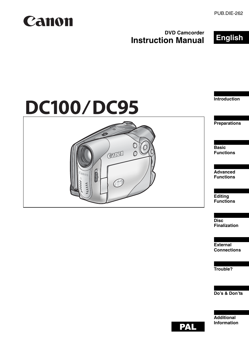 Canon DC 100 User Manual | 80 pages