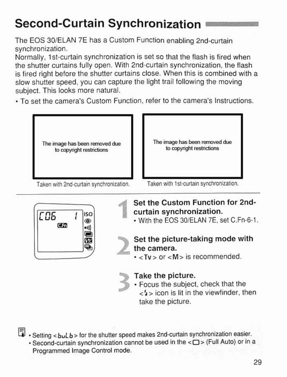 Second-curtain synchronization | Canon Speedlite 420EX User Manual | Page 29 / 56