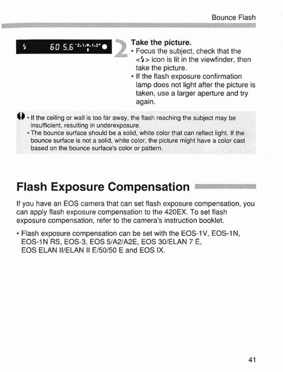 Flash exposure compensation | Canon Speedlite 420EX User Manual | Page 41 / 56