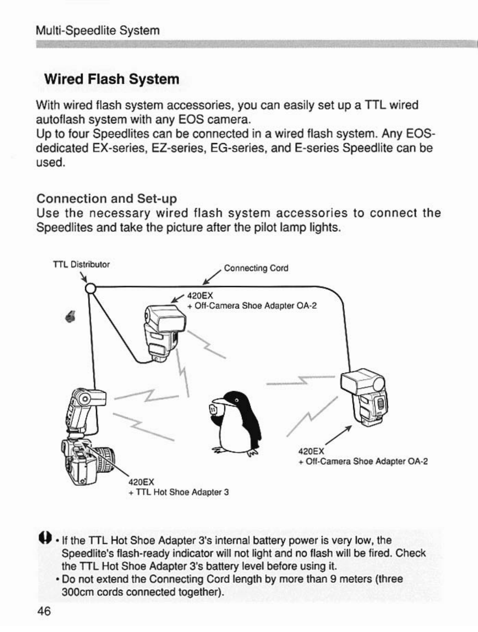 Wired flash system | Canon Speedlite 420EX User Manual | Page 46 / 56