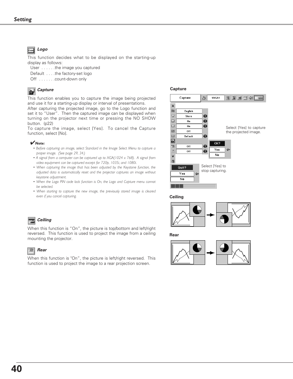 Setting | Canon LV-S4 User Manual | Page 40 / 60