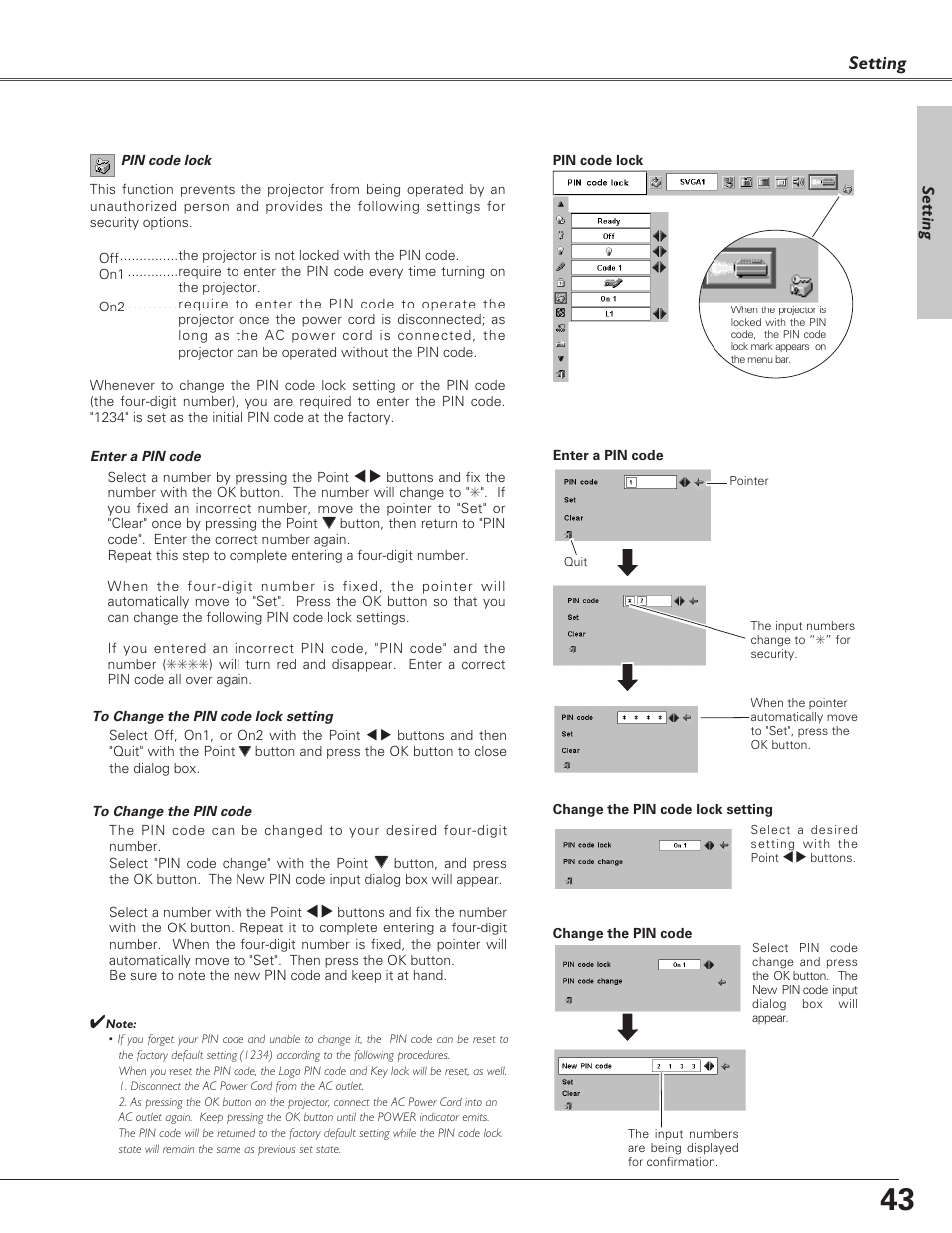 Setting | Canon LV-S4 User Manual | Page 43 / 60