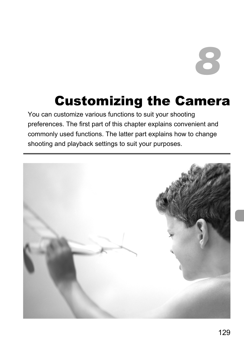 Customizing the camera | Canon D10 User Manual | Page 129 / 163