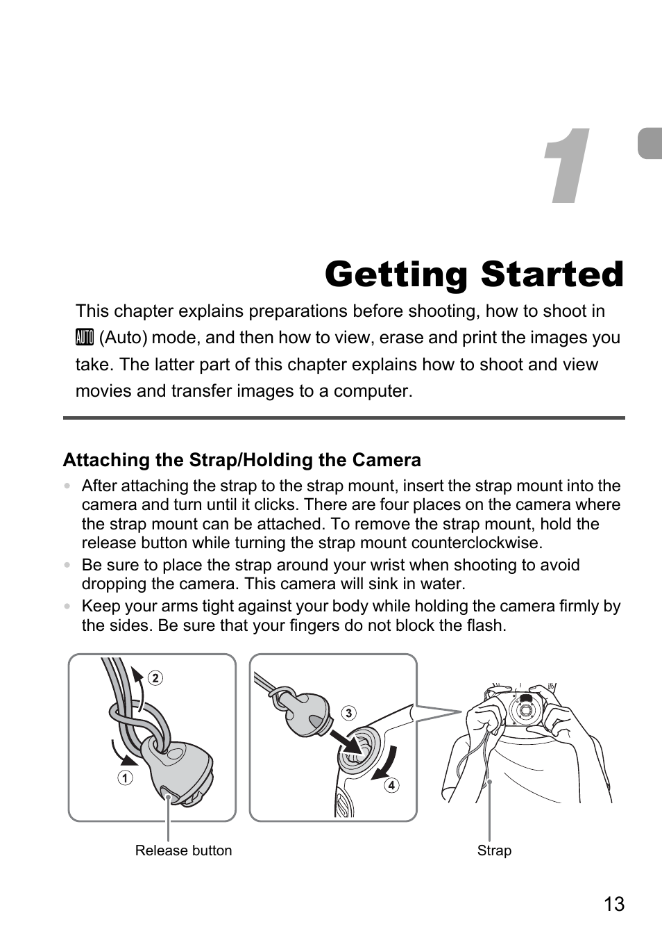 Getting started | Canon D10 User Manual | Page 13 / 163