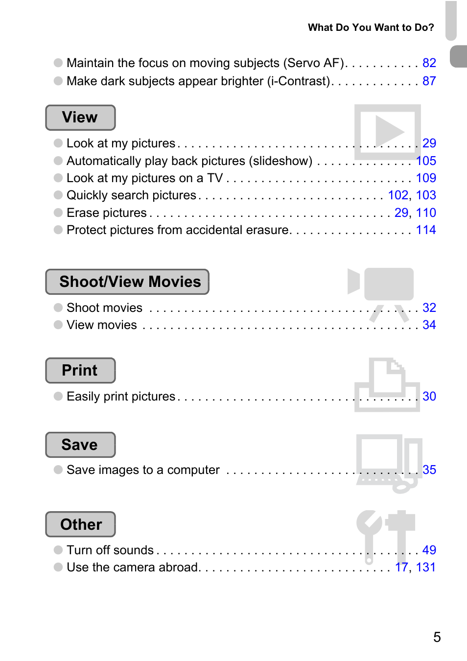 Canon D10 User Manual | Page 5 / 163