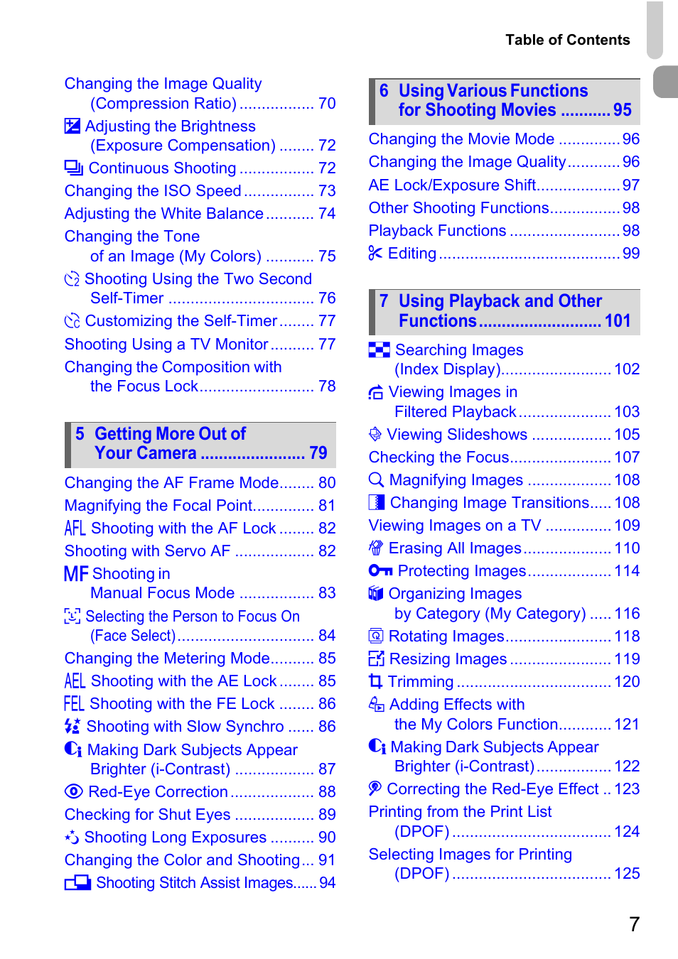 Canon D10 User Manual | Page 7 / 163