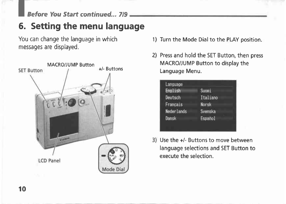 Using the camera with an ac power source | Canon A5 User Manual | Page 10 / 51