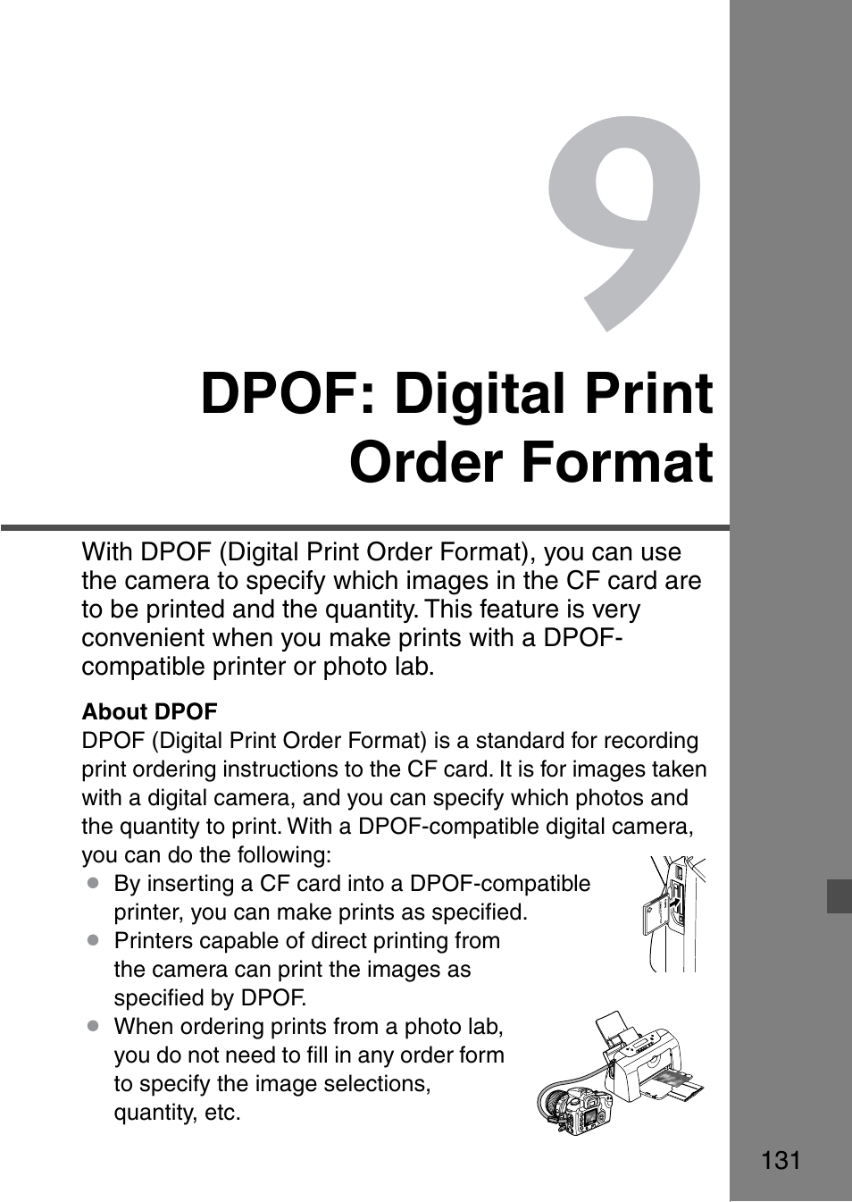 Dpof: digital print order format | Canon EOS 20D User Manual | Page 131 / 168