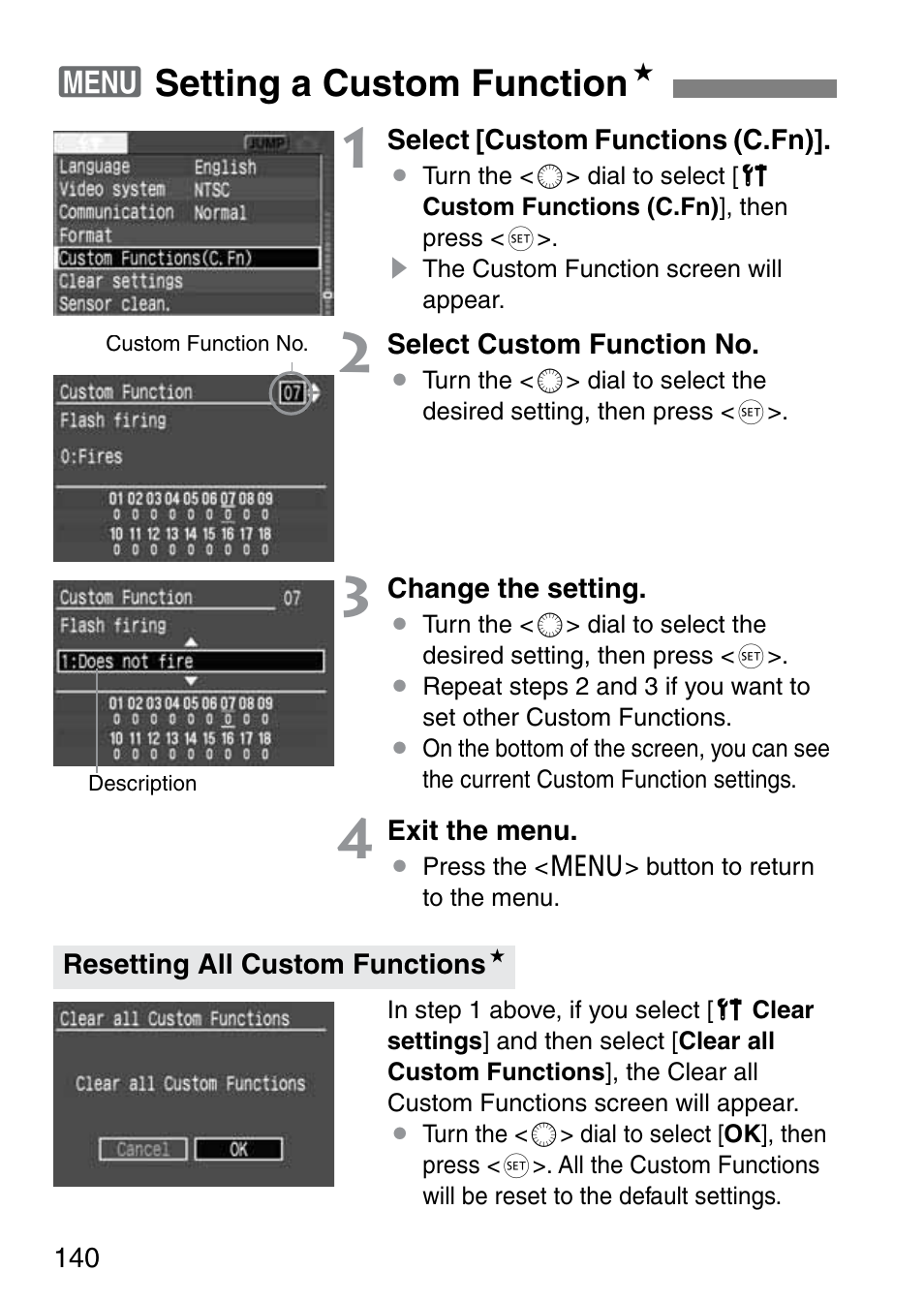3setting a custom function n | Canon EOS 20D User Manual | Page 140 / 168