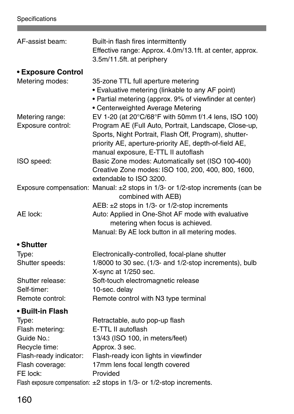 Canon EOS 20D User Manual | Page 160 / 168