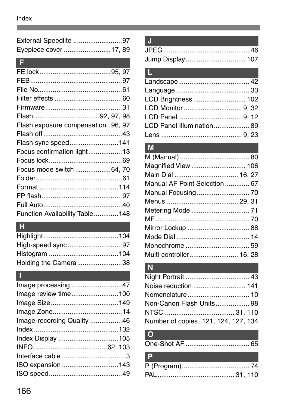 Canon EOS 20D User Manual | Page 166 / 168