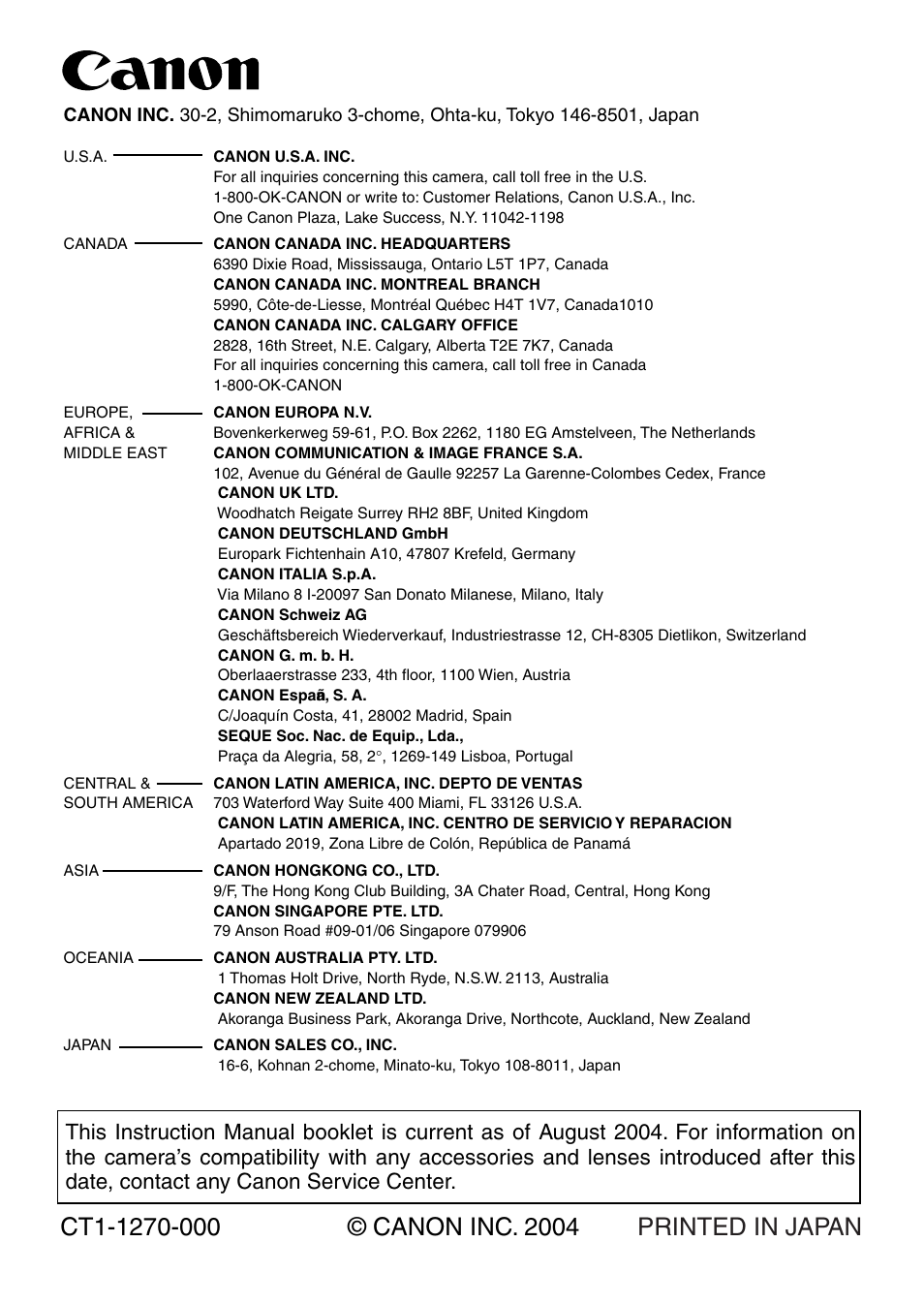 Canon EOS 20D User Manual | Page 168 / 168