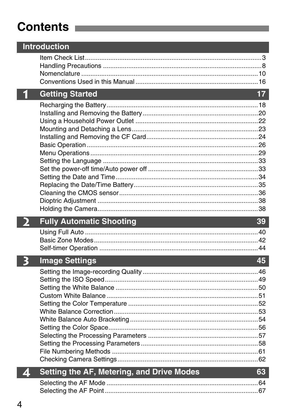 Canon EOS 20D User Manual | Page 4 / 168