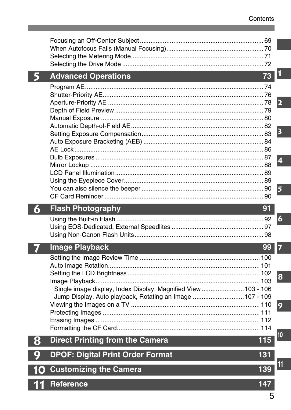 Canon EOS 20D User Manual | Page 5 / 168
