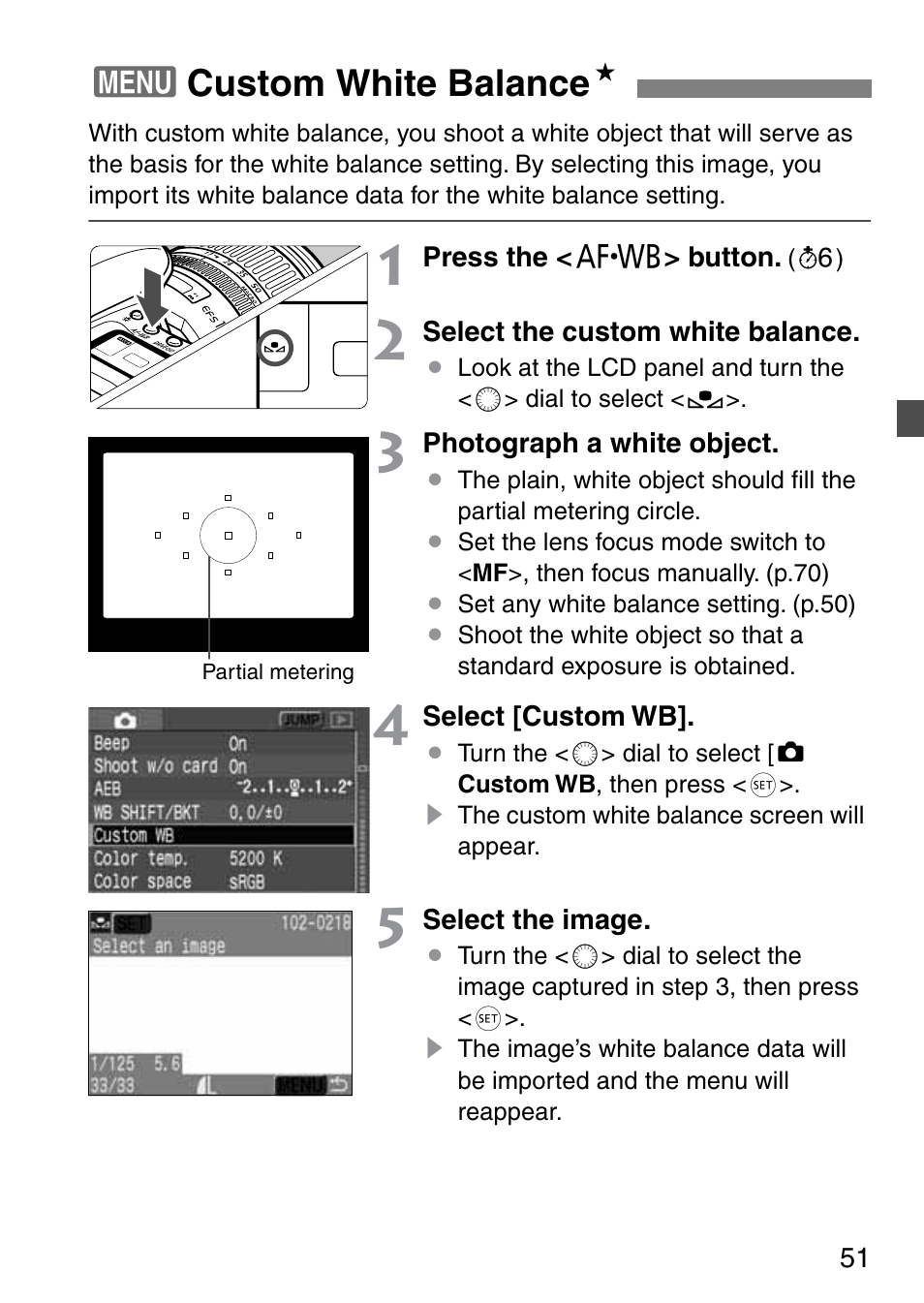 3custom white balance n | Canon EOS 20D User Manual | Page 51 / 168