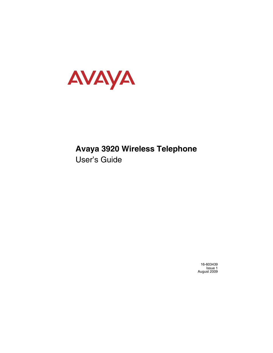 Avaya 3920 Wireless Telephone User Manual | 60 pages