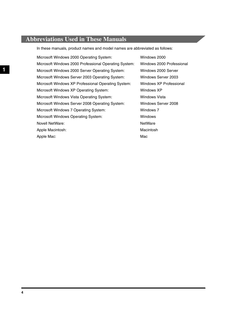 Abbreviations used in these manuals | Canon IMAGEPRESS C6010VPS User Manual | Page 7 / 33