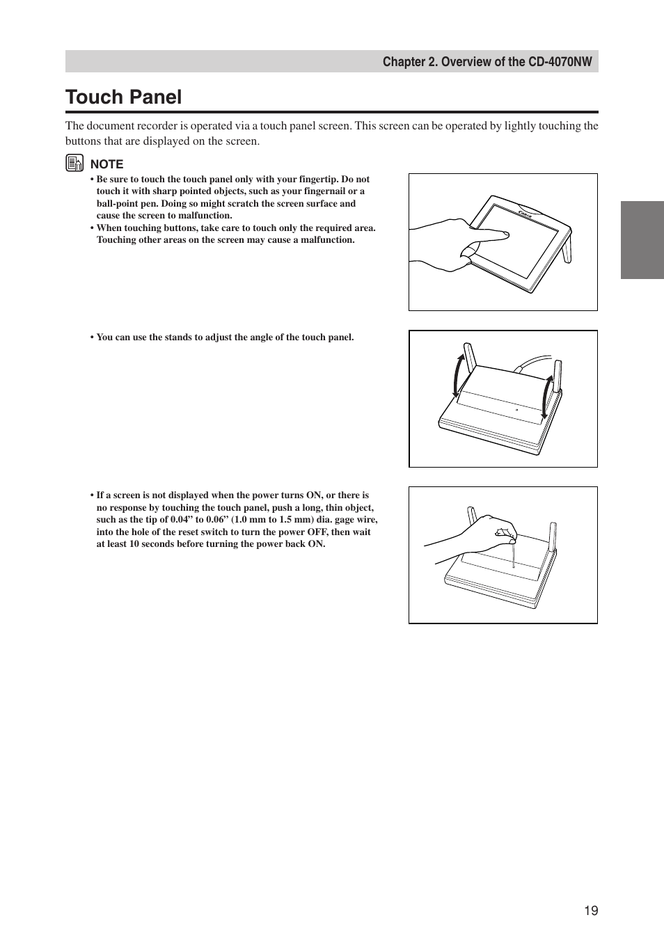 Touch panel | Canon CD-4070NW User Manual | Page 24 / 57