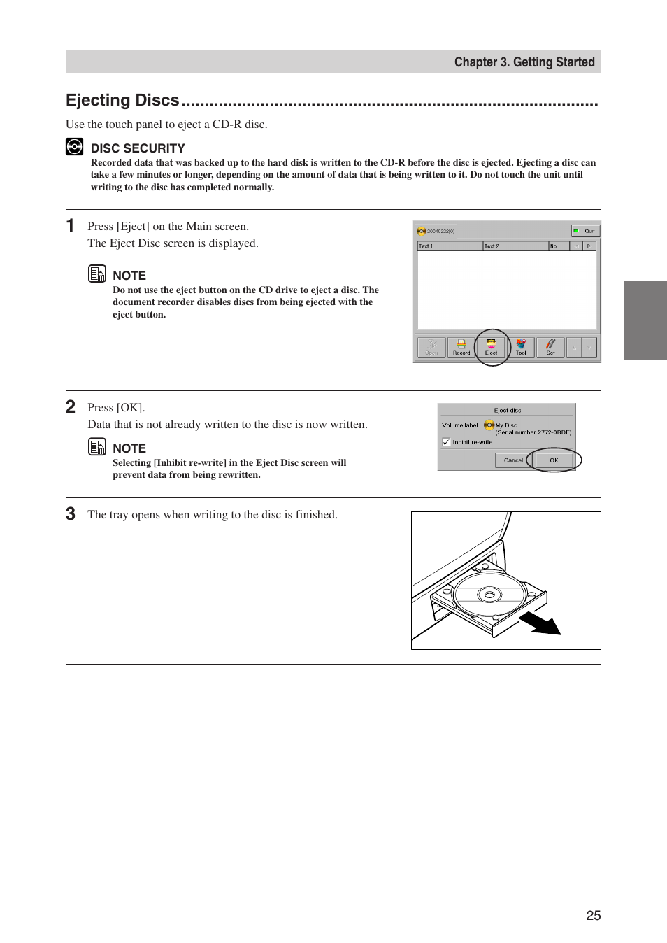 Ejecting discs | Canon CD-4070NW User Manual | Page 30 / 57