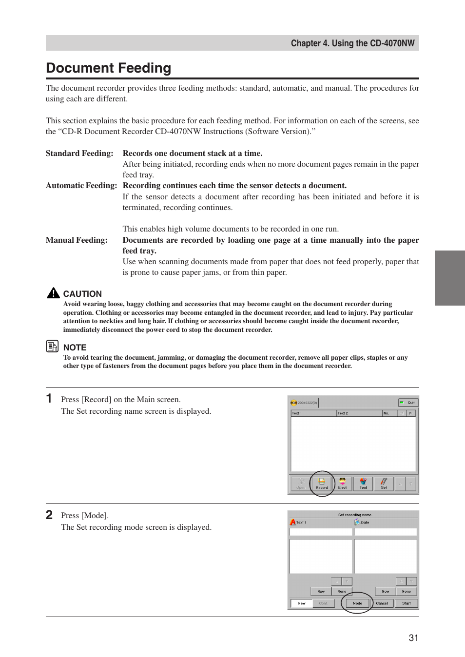 Document feeding | Canon CD-4070NW User Manual | Page 36 / 57