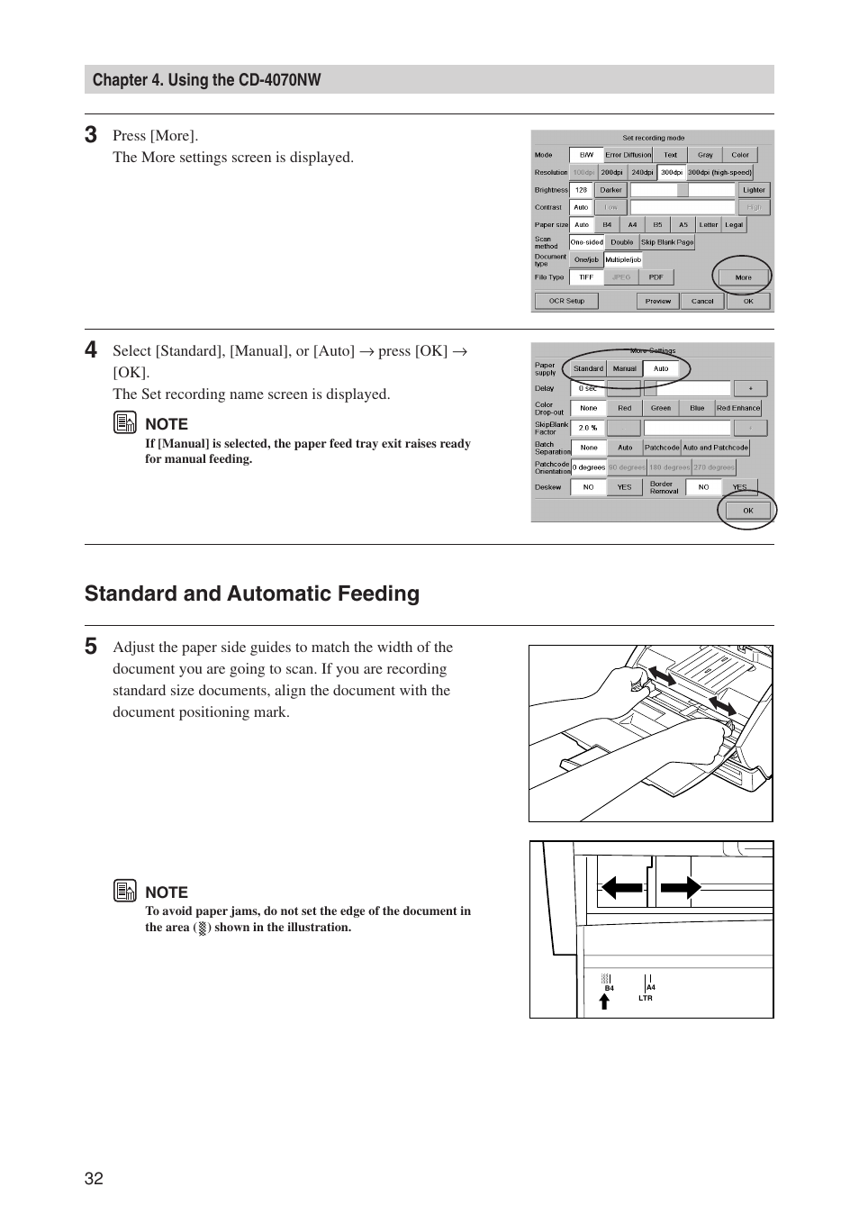 Standard and automatic feeding | Canon CD-4070NW User Manual | Page 37 / 57