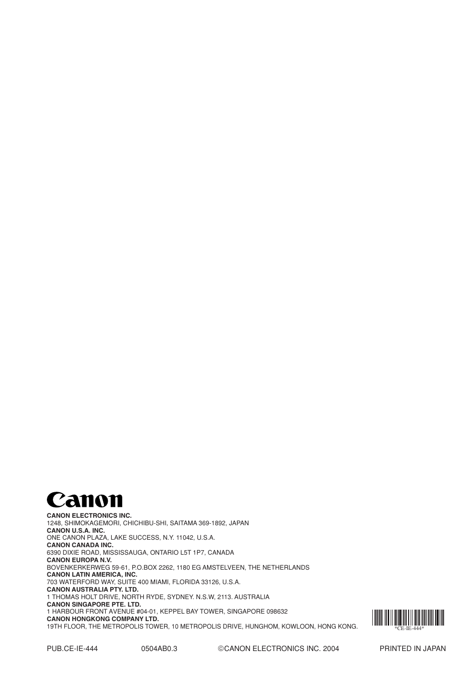 Canon CD-4070NW User Manual | Page 57 / 57