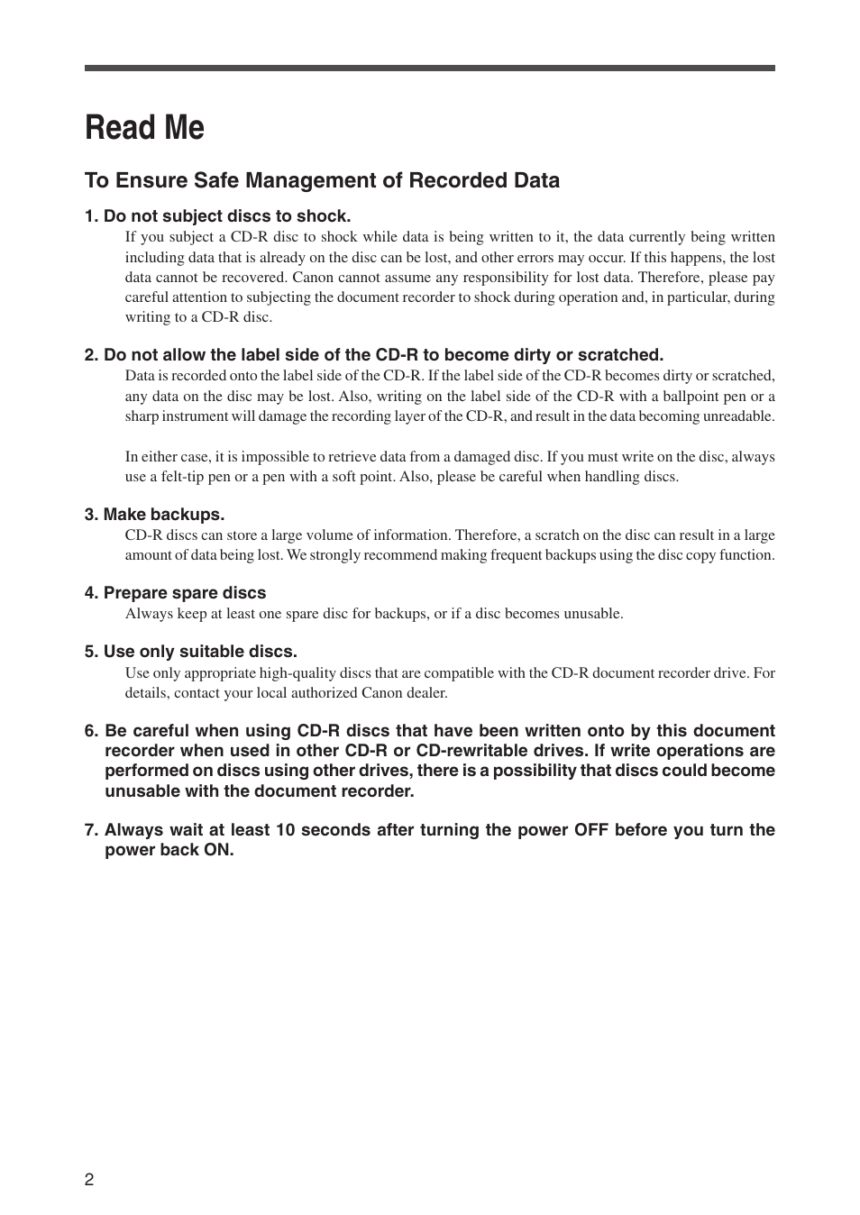 Read me | Canon CD-4070NW User Manual | Page 7 / 57