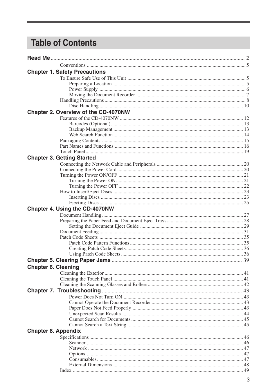 Canon CD-4070NW User Manual | Page 8 / 57