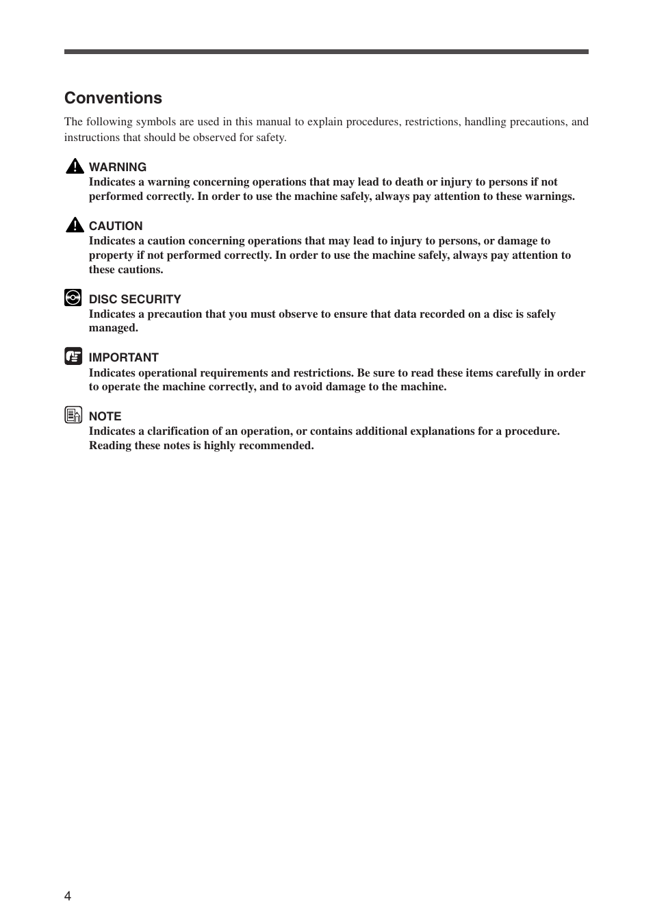 Conventions | Canon CD-4070NW User Manual | Page 9 / 57