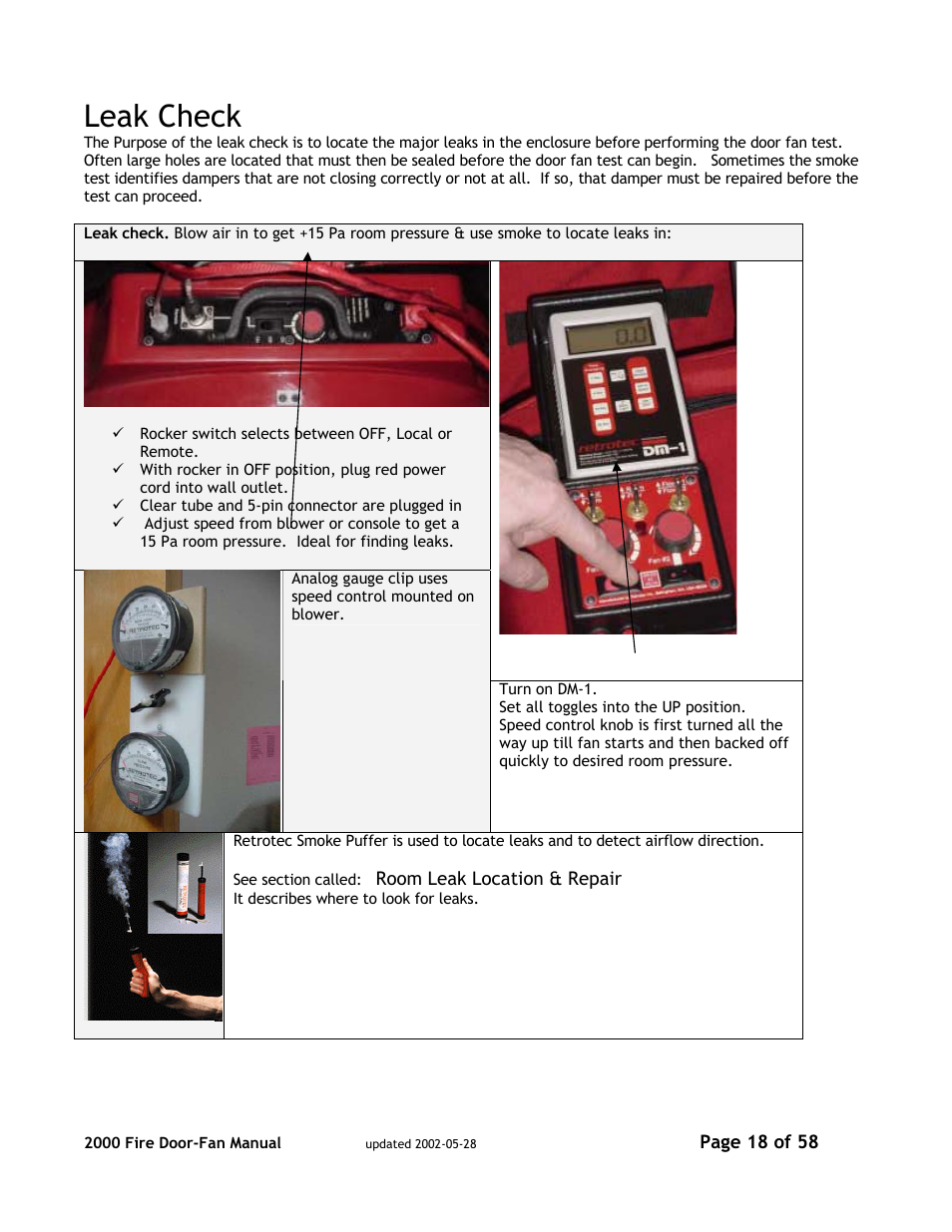 Leak check | Canon PSC 2000 User Manual | Page 18 / 58