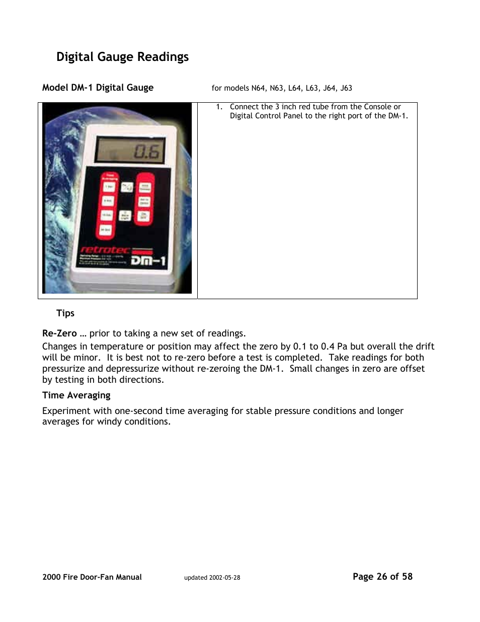 Digital gauge readings | Canon PSC 2000 User Manual | Page 26 / 58