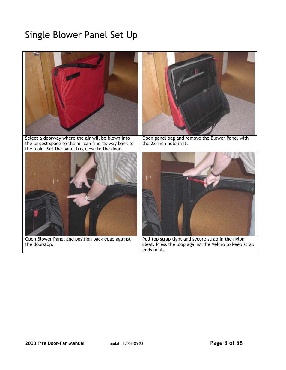 Single blower panel set up | Canon PSC 2000 User Manual | Page 3 / 58