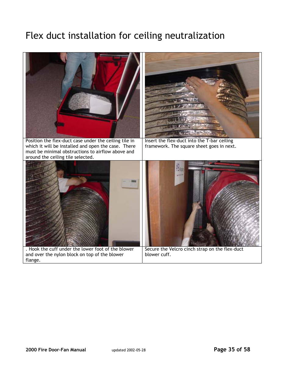 Flex duct installation for ceiling neutralization | Canon PSC 2000 User Manual | Page 35 / 58