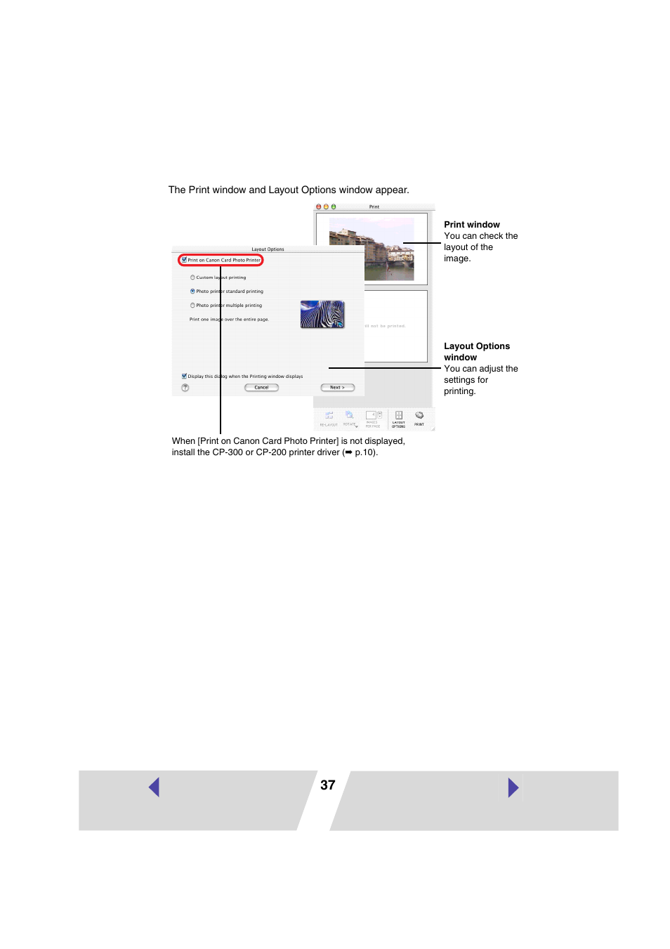 Canon PRINTER DRIVER CP-300 User Manual | Page 37 / 61