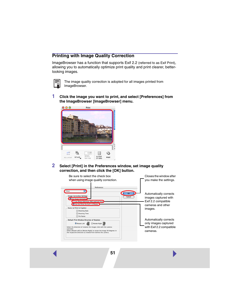 Printing with image quality correction | Canon PRINTER DRIVER CP-300 User Manual | Page 51 / 61