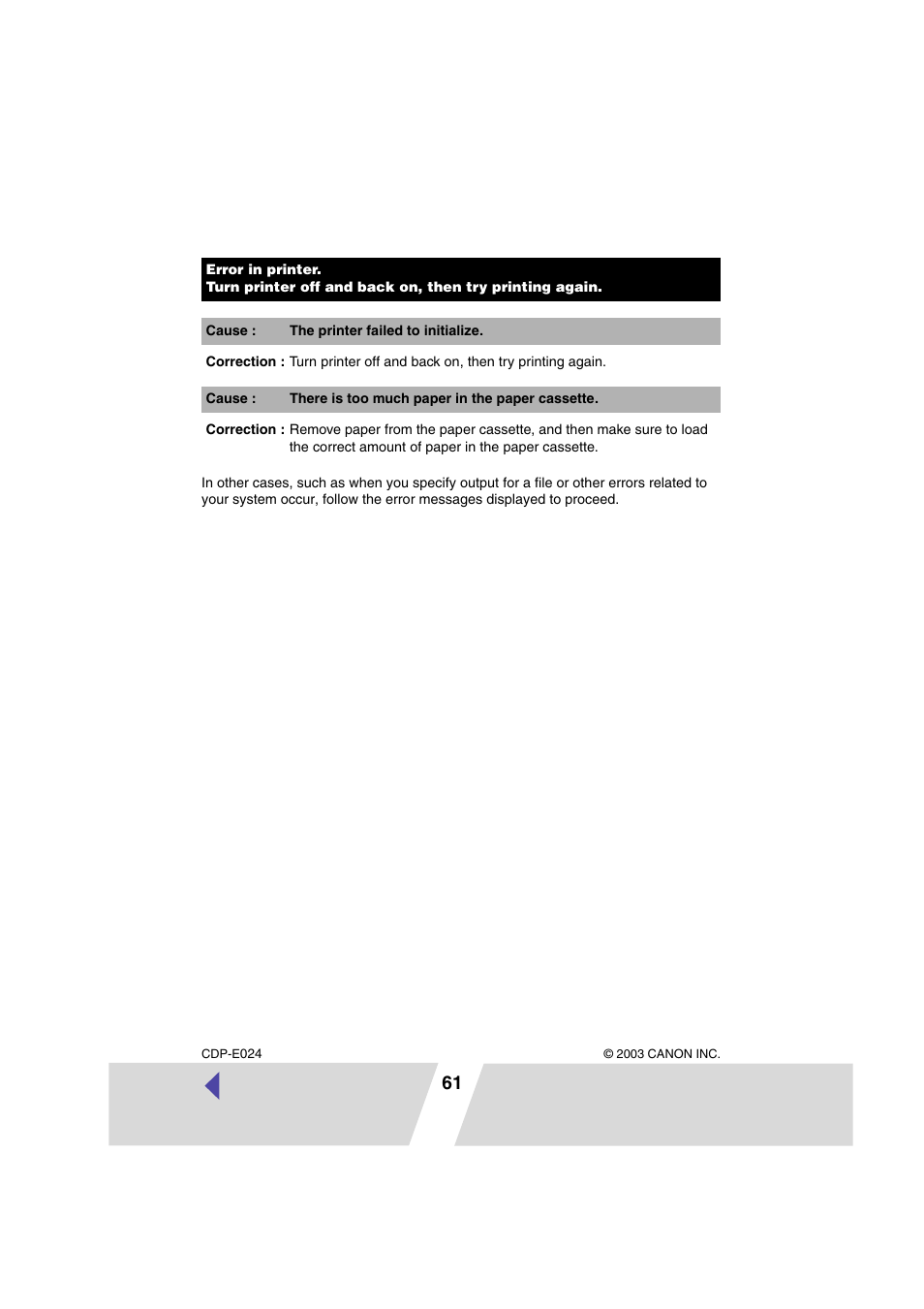 Canon PRINTER DRIVER CP-300 User Manual | Page 61 / 61