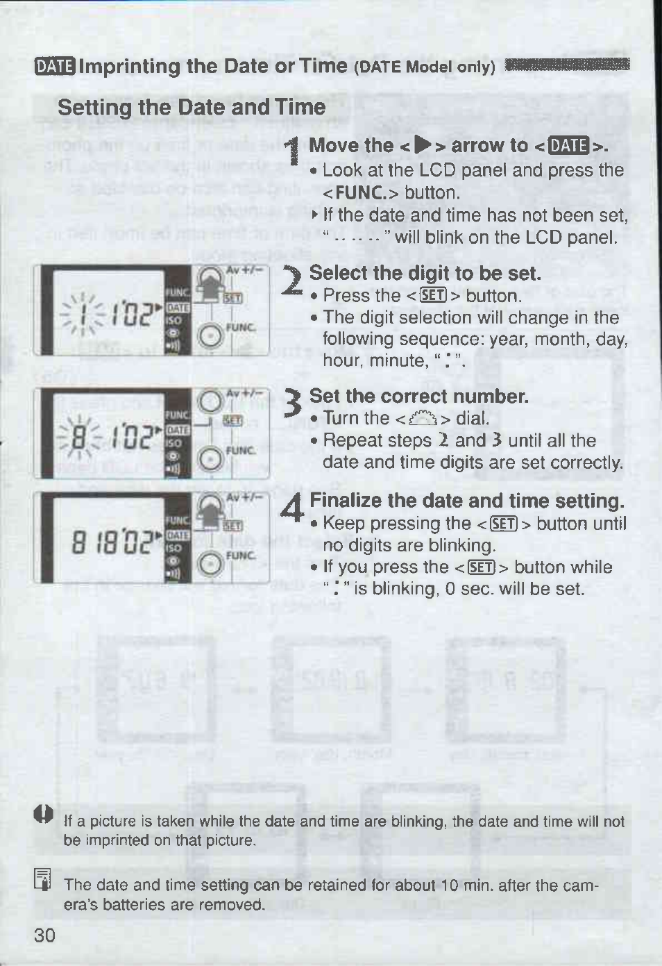 Setting the date and time, В ib'ob | Canon Rebel Ti 300V User Manual | Page 30 / 60