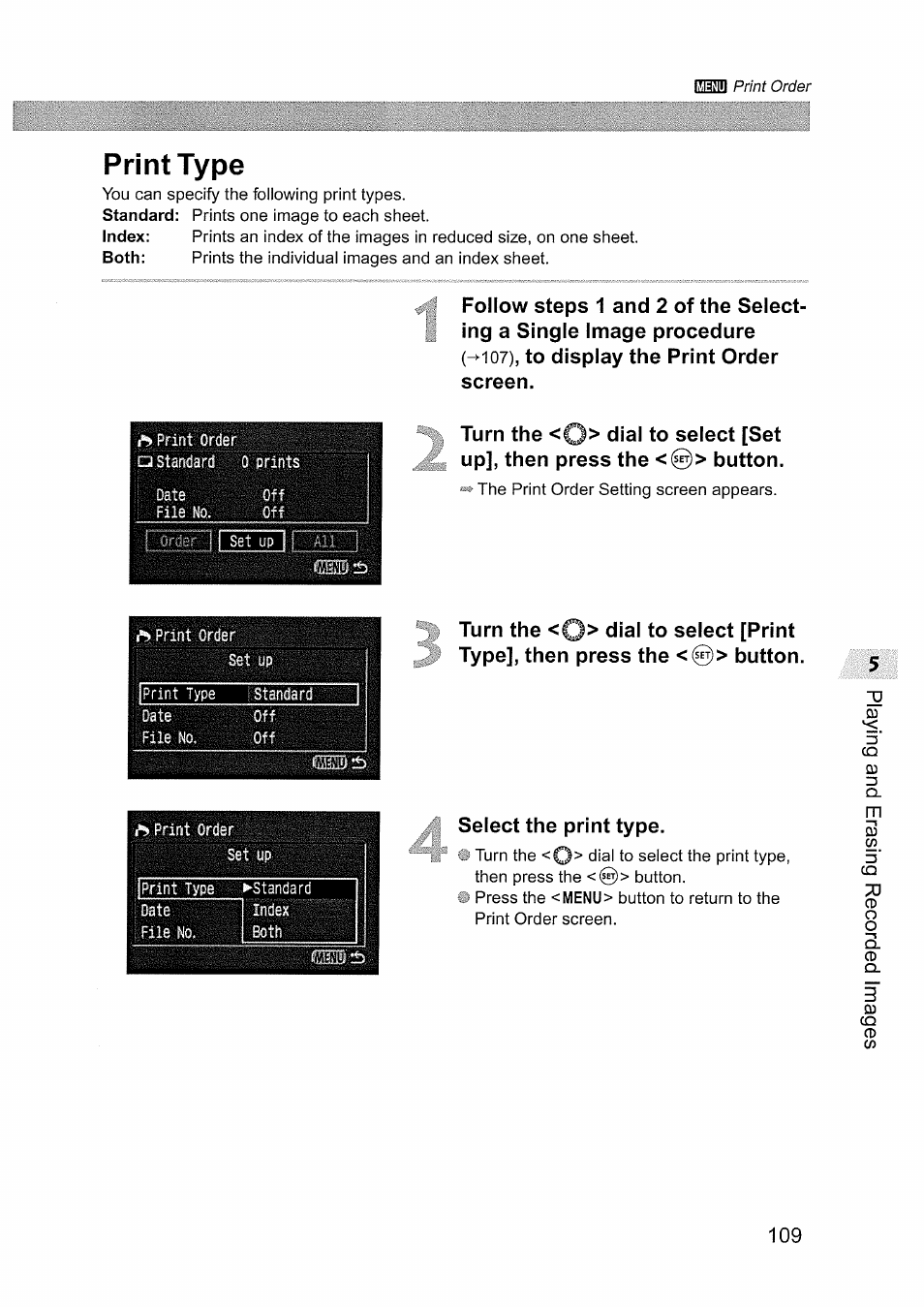 Print type | Canon EOS D60 User Manual | Page 111 / 151