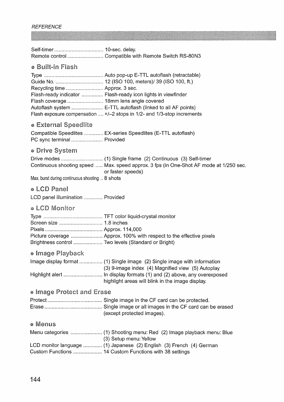 Canon EOS D60 User Manual | Page 146 / 151