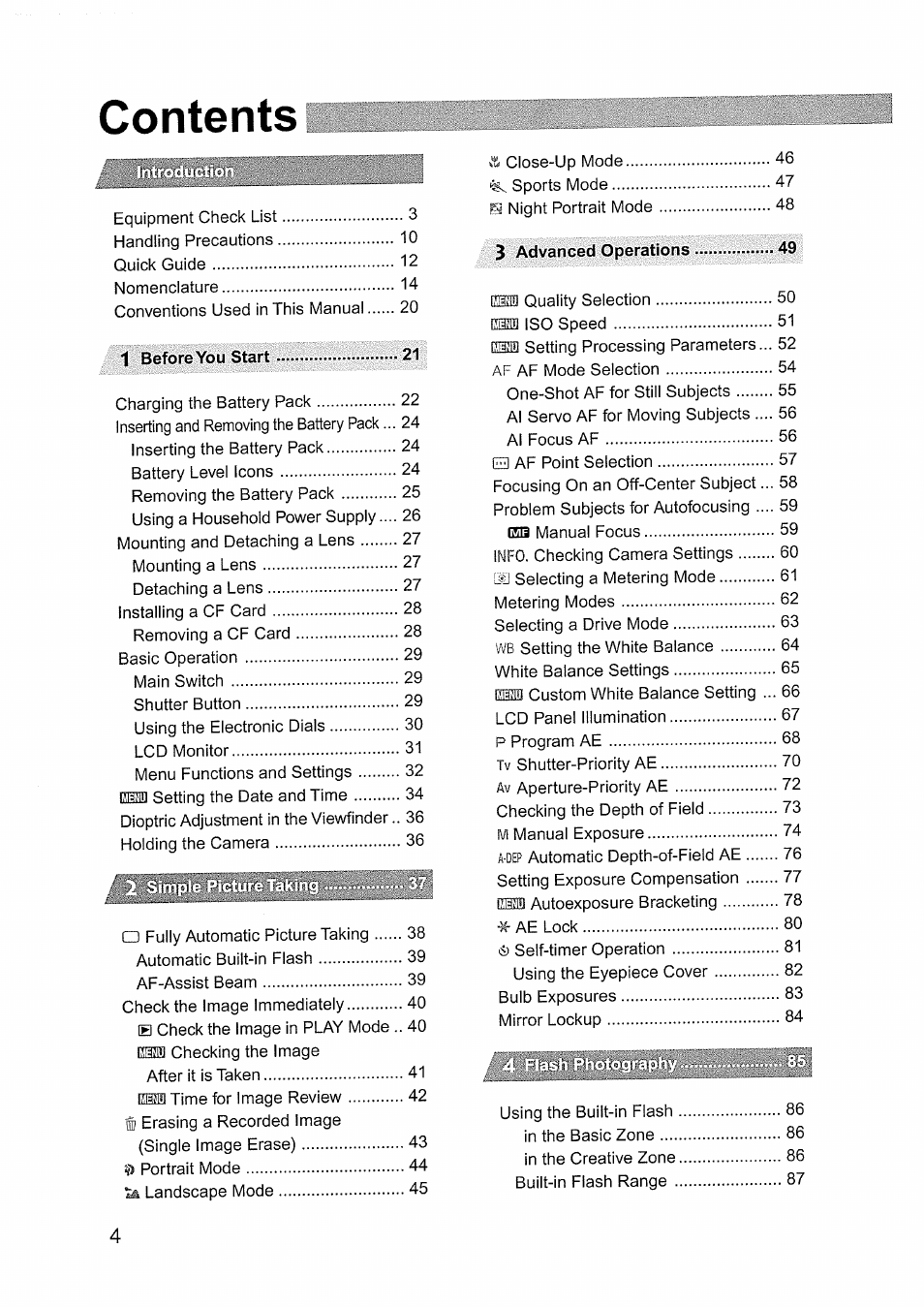 Canon EOS D60 User Manual | Page 4 / 151