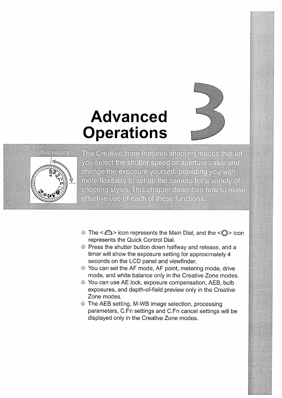 Advanced, Operations, Advanced operations | Canon EOS D60 User Manual | Page 49 / 151