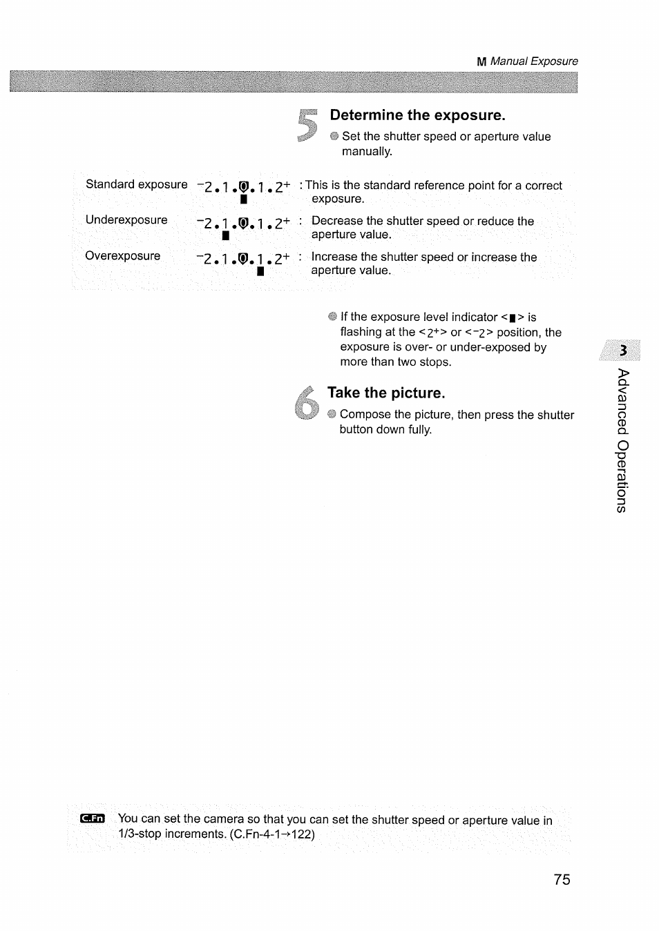 Determine the exposure, Take the picture | Canon EOS D60 User Manual | Page 75 / 151