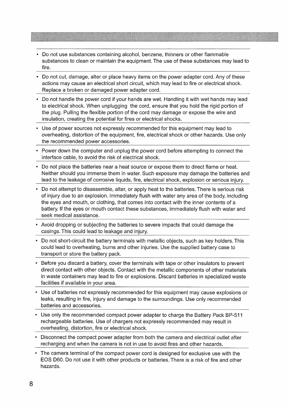 Canon EOS D60 User Manual | Page 8 / 151