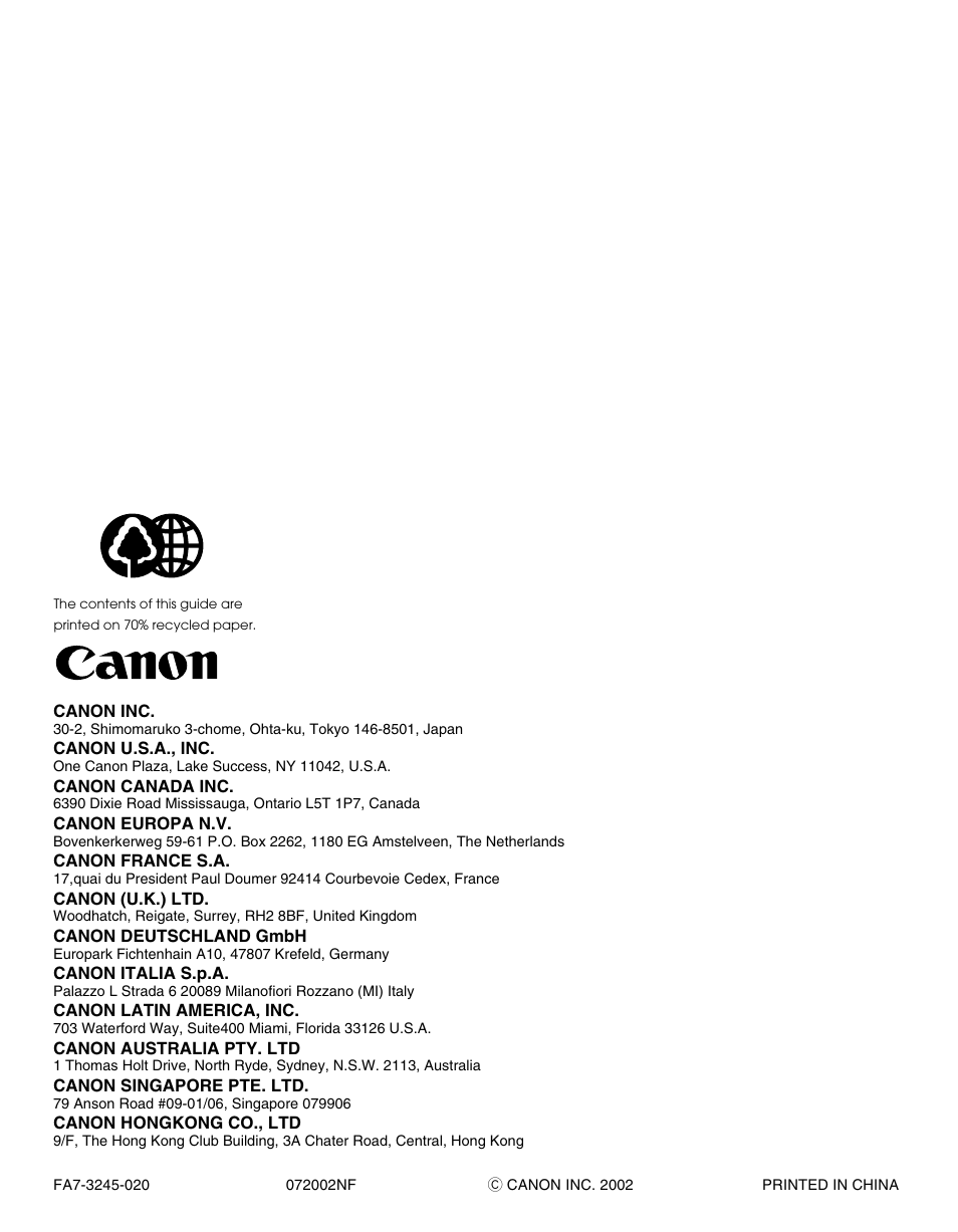 Canon 2010F User Manual | Page 106 / 106