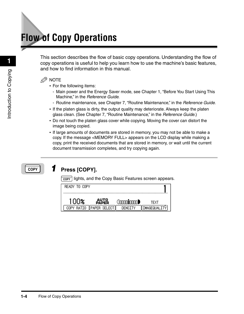 Flow of copy operations, Flow of copy operations -4 | Canon 2010F User Manual | Page 13 / 106