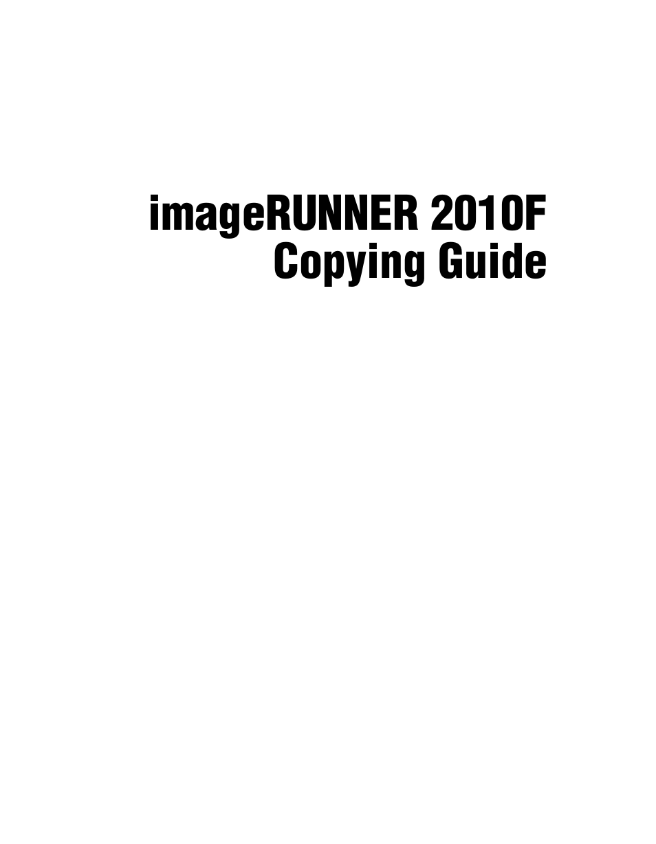 Canon 2010F User Manual | Page 2 / 106