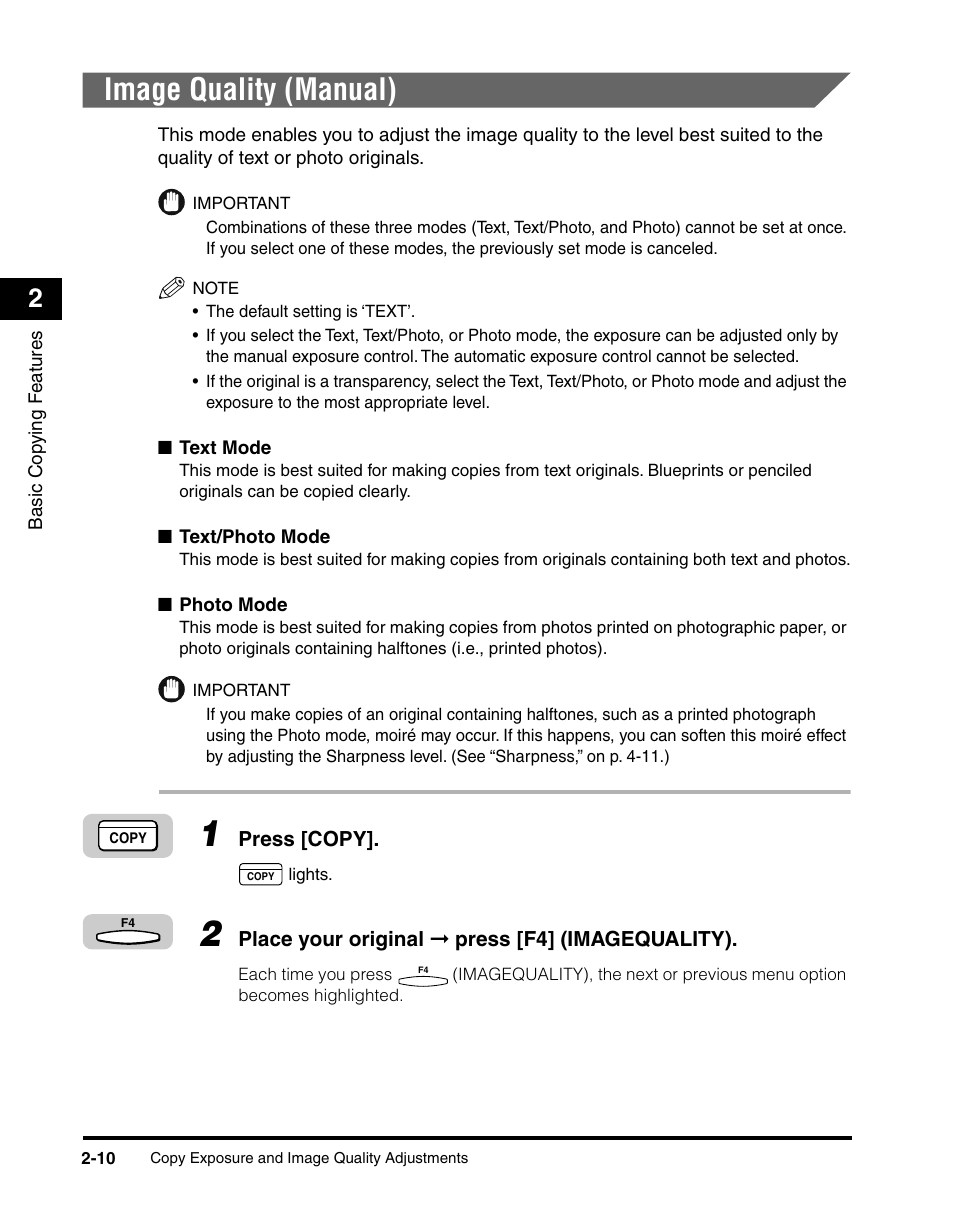 Image quality (manual), Image quality (manual) -10 | Canon 2010F User Manual | Page 41 / 106