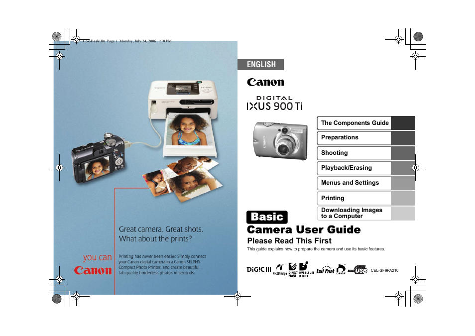 Canon IXUS 900TI User Manual | 37 pages